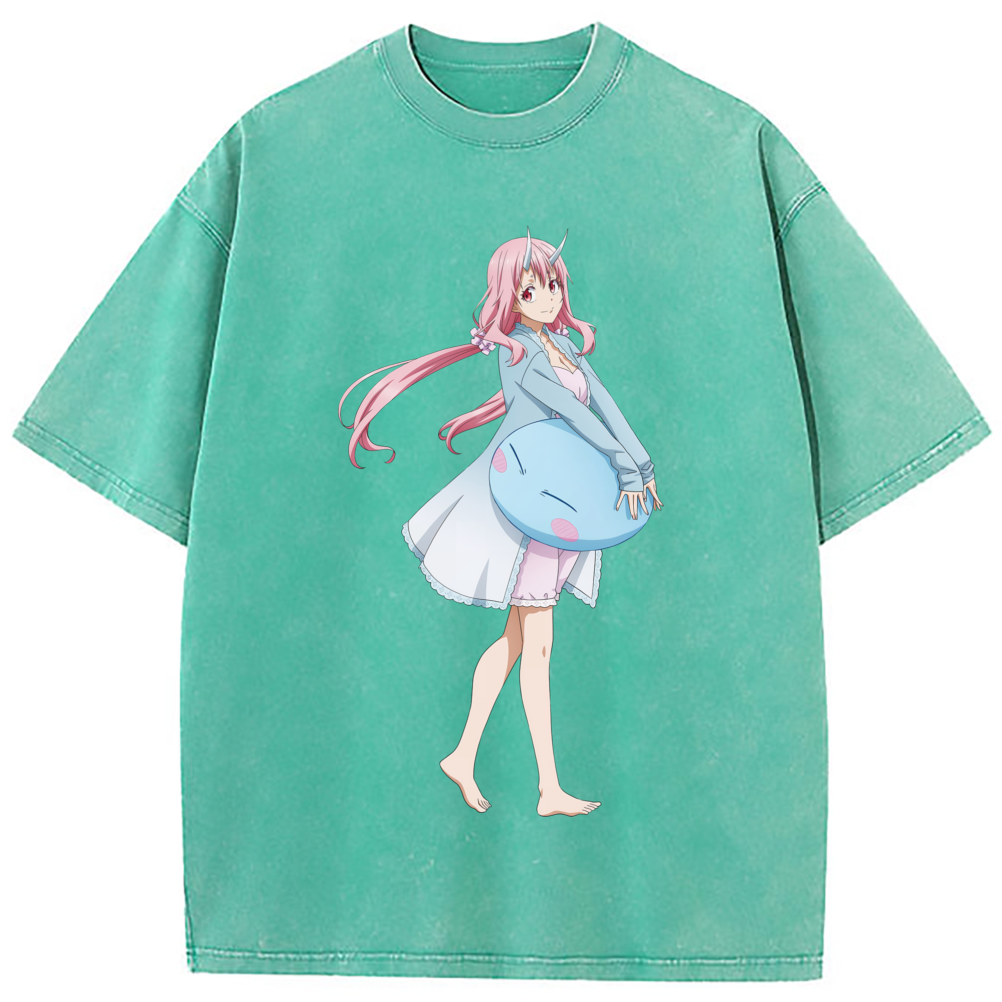 （画像用） 転スラ Regarding Reincarnated to Slime 綿100% ヴィンテージ風 半袖Tシャツ（フロントプリント）